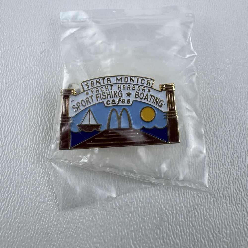 Vintage McDonald's Santa Monica Pier Enamel Pin Landmark (RARE)